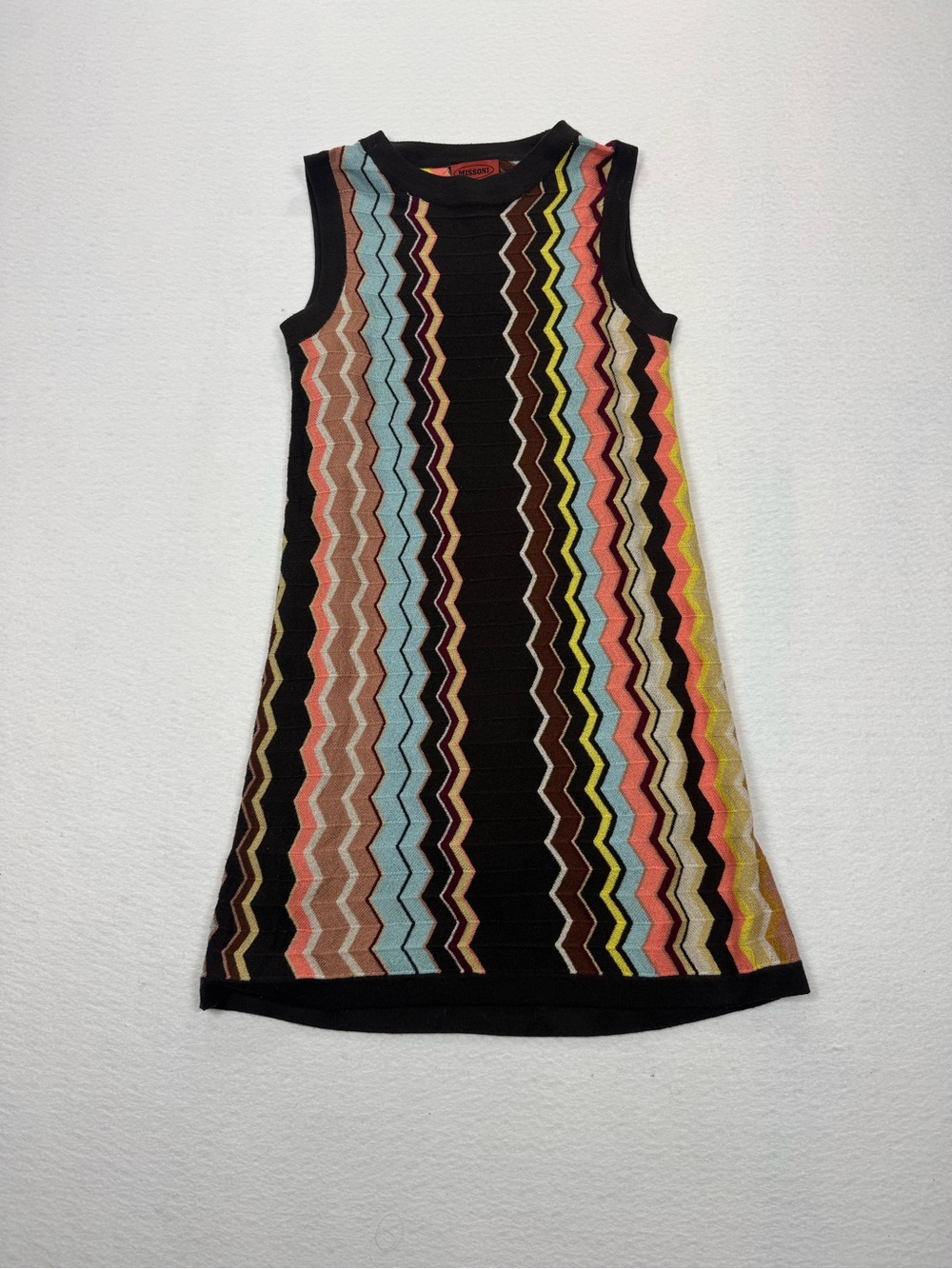 MISSONI for Target Zigzag Knit Sweater Dress Small Multicolor Chevron Mini Dress